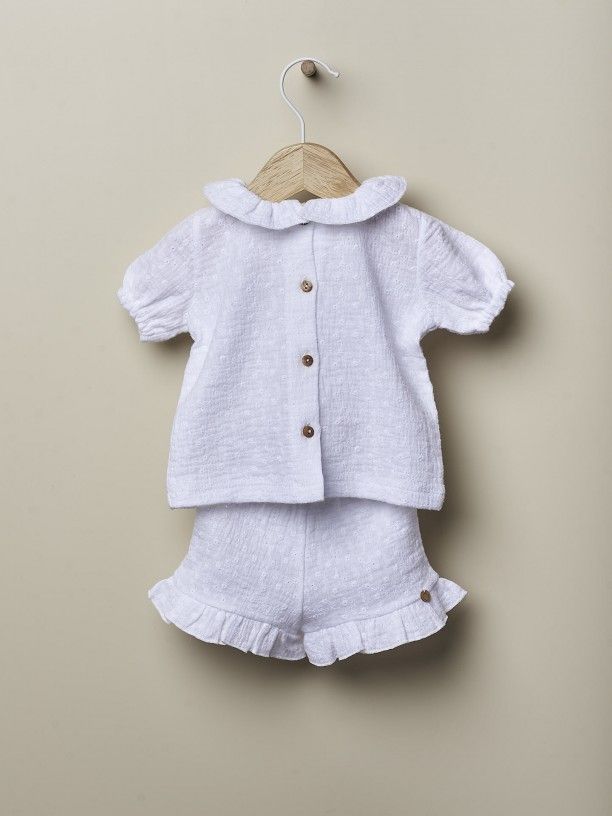 Pijama 2 peças de manga curta em algodão