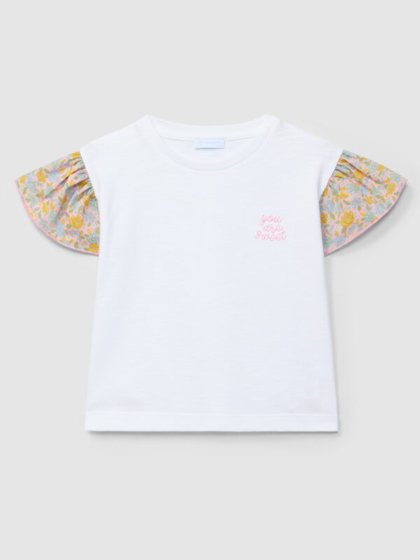 T-shirt "you are sweet" mangas de folho tecido Liberty