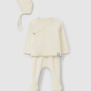 Conjunto de três peças ajour