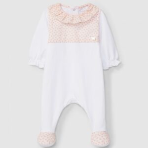 Babygrow gola de folho e flores delicadas