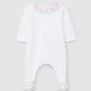 Babygrow gola de folho flores delicadas