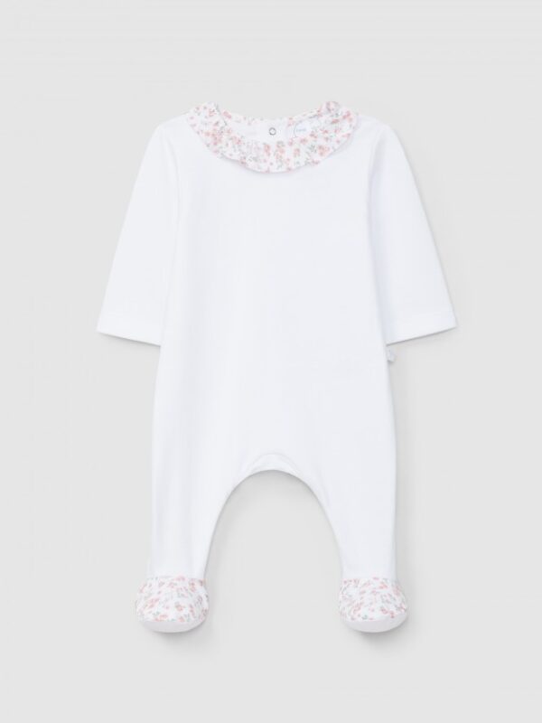 Babygrow gola de folho flores delicadas