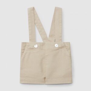 Calções de alças em tecido canvas