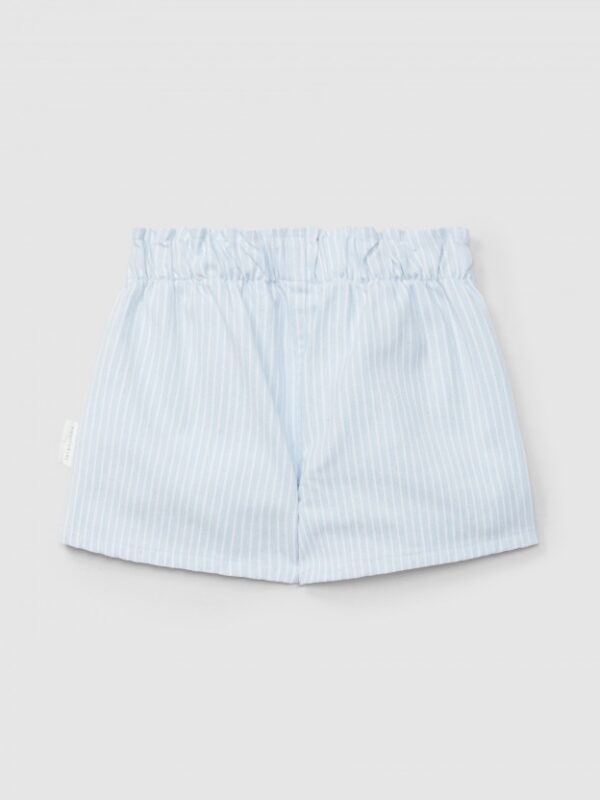 Calções tecido denim de riscas com bolsos - Image 2
