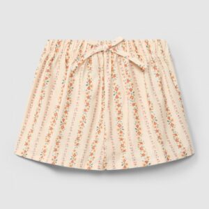 Calções pull-up micro-vichy e flores