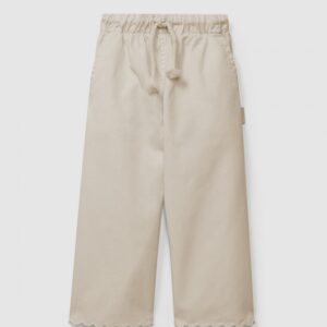 Calças de sarja wide leg lisas