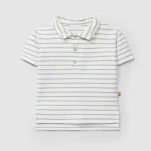 Polo em felpa de riscas multicolor