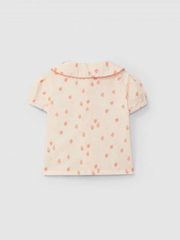 Blusa seersucker micro-xadrez e morangos - Image 2