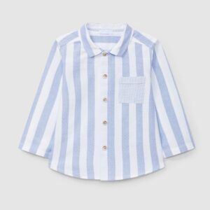 Camisa tecido oxford de riscas