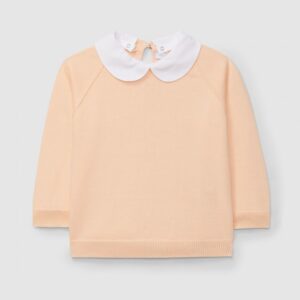 Camisola tricotada com gola amovível