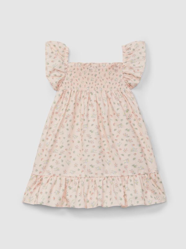 Vestido estampado floral com smocks - Image 3