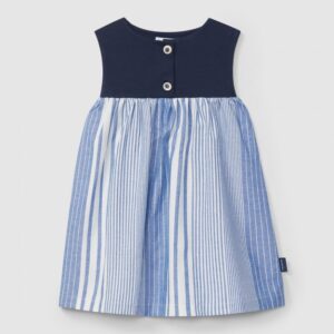 Vestido de riscas irregulares