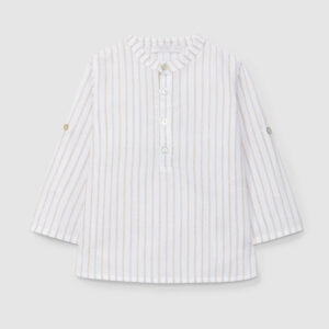 Camisa gola mao riscas em relevo