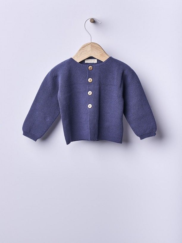 Casaco tricotado em algodão orgânico