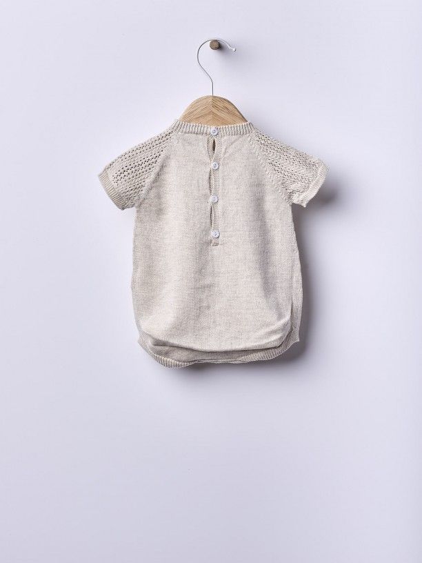 Fofo de manga curta tricotado em algodão orgânico - Image 2
