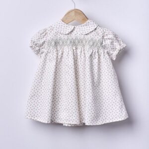 Vestido de manga curta com padrão floral botânico