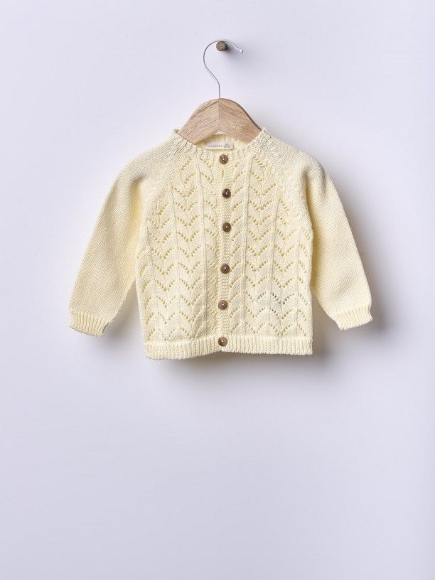 Casaco tricotado em algodão orgânico