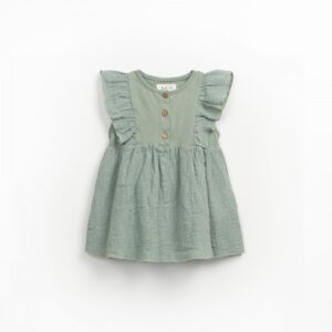Vestido com mistura de malha e tecido