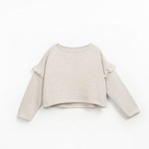 Sweat de malha com mistura de algodão regenerativo e algodão reciclado