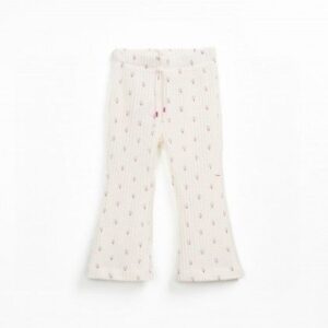 Calça de malha texturada com estampado
