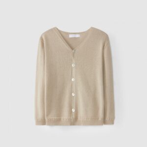 Casaco tricotado decote em bico