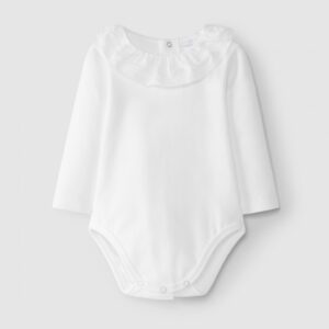 Body com gola de folho bordado inglês