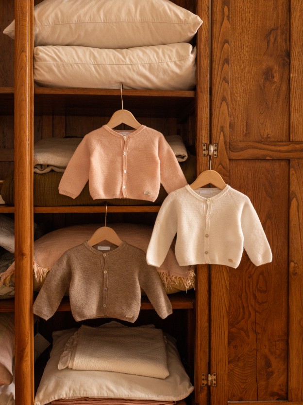 Casaco tricotado decote redondo com caxemira - Image 3