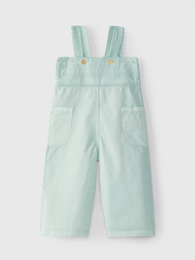 Jardineiras bordado inglês