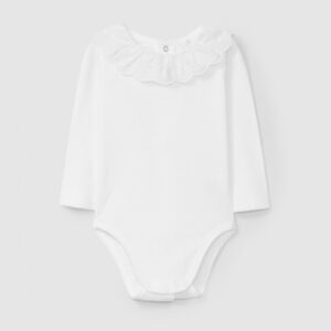 Body com gola de folho em renda