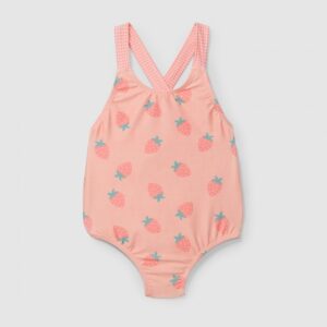 Fato de banho morangos e xadrez Vichy