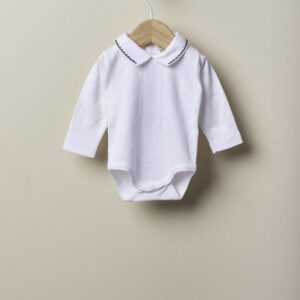 Body de manga comprida com gola em bico