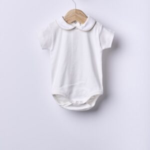 Body de manga curta com gola redonda
