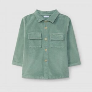 Sobrecamisa em bombazine bolsos com pala