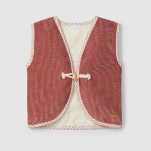 Colete em bombazine com pelo