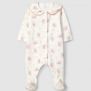 Babygrow estampado floral com gola