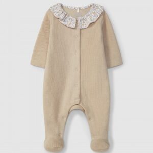 Babygrow algodão orgânico com gola de folho