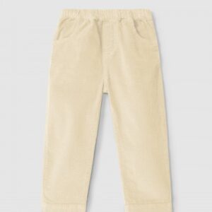 Calças pull-up em bombazine com quatro bolsos