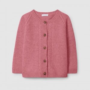 Casaco tricotado com detalhe de trança