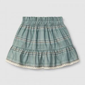 Saia estampada com detalhe de renda