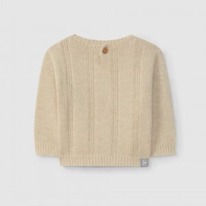 Camisola tricotada com efeito ponto de arroz