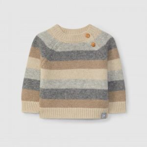 Camisola de riscas tricotada