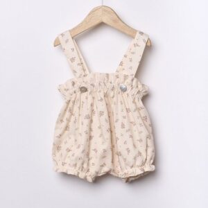 Fofo de alças florido em tecido de algodão orgânico