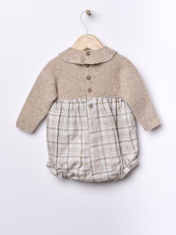 Fofo de manga comprida com padrão xadrez tartan - Image 2