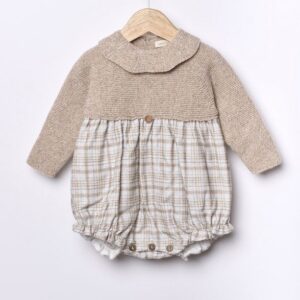 Fofo de manga comprida com padrão xadrez tartan