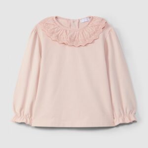 Longsleeve com gola folho bordado inglês