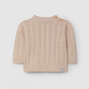 Camisola tricotada em malha entrançada