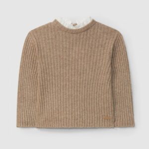 Camisola tricotada com gola amovível