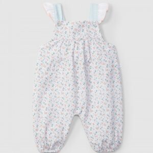 Jardineiras flores seersucker