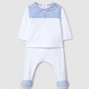 Fato de duas peças com encaixe no peito estampado