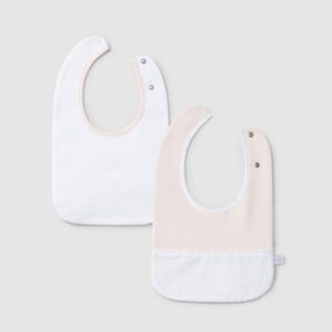 Pack de dois babetes jacquard de riscas